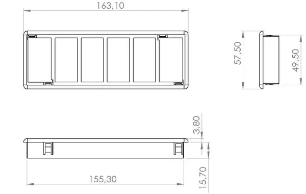 Kramp - SW10024KR - Montagerahmen Fuer Wippschalter, Oben, 6-Fach