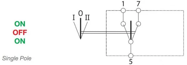 Kramp - SW10027KR - Kippschalter, II-0-I, Ein-Aus-Ein, 12/24V, 3-Polig, Funktionsbeleuchtung, Mit Gluehlampe