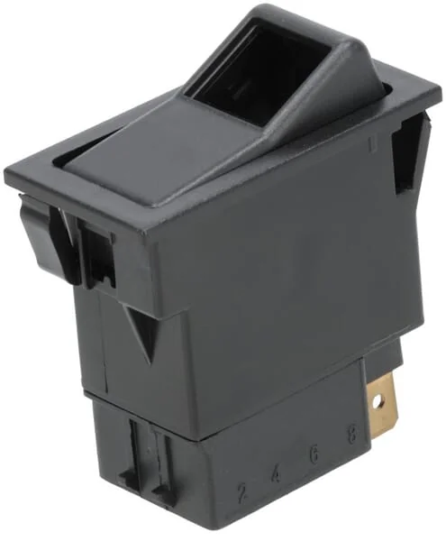 Kramp - SW10028KR - Kippschalter, I-0, Ein-Aus, 24V, 9-Polig, Funktionsbeleuchtung, Mit Gluehlampe