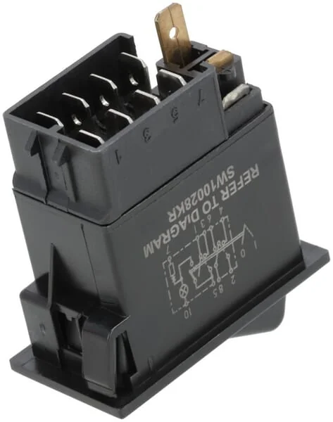 Kramp - SW10028KR - Kippschalter, I-0, Ein-Aus, 24V, 9-Polig, Funktionsbeleuchtung, Mit Gluehlampe