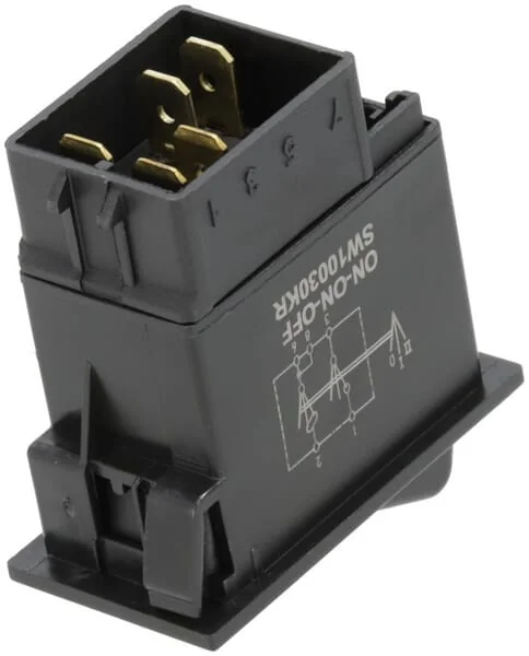 Kramp - SW10030KR - Kippschalter, II+I-0, Aus-Ein-Ein, 12/24V, 7-Polig, Stellungsbeleuchtung, Mit Gluehlampe
