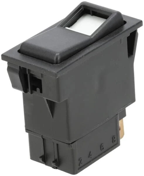 Kramp - SW10031KR - Kippschalter, II+I-0, Aus-Ein-Ein, 12V, 7-Polig, Stellungsbeleuchtung, Mit Gluehlampe