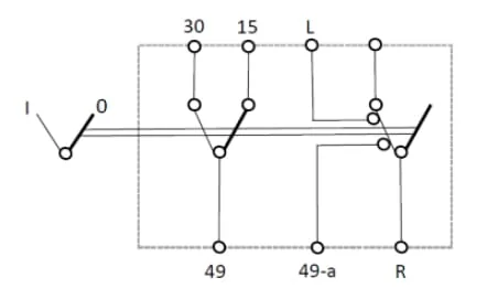 Kramp - SW10037KR - Kippschalter, I-0, 12V, 7-Polig, Warnblinkanlage