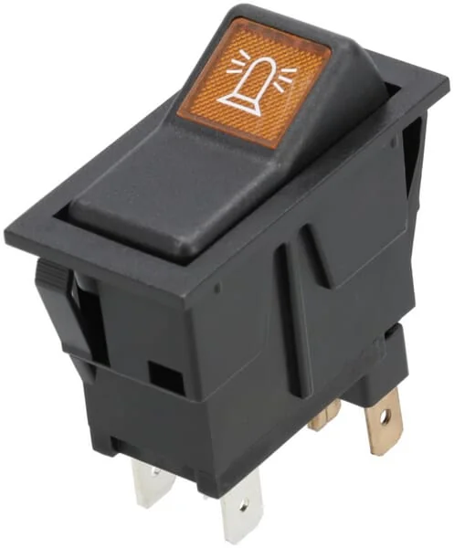 Kramp - SW10042KR - Kippschalter, I-0, Aus-Ein, 12V, 2-Polig, Rundumkennleuchte