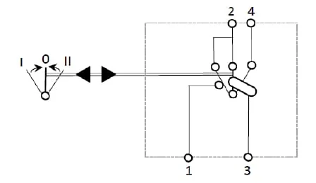 Kramp - SW10046KR - Kippschalter, (I)-0-(II), Rast-Rast, 12V, 4-Polig, Vorderradantrieb-Optionen