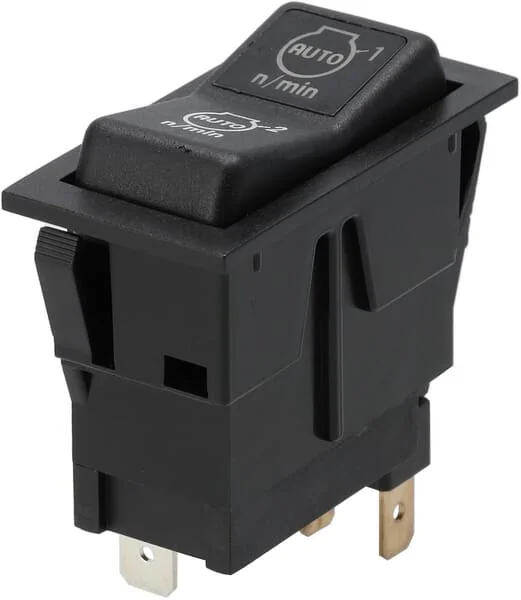 Kramp - SW10053KR - Kippschalter, (I)-0-(II), Rast-Rast, 12V, 4-Polig, Motordrehzahl-Optionen/Auto