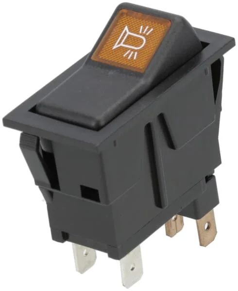 Kramp - SW10055KR - Wippschalter, I-0, Aus-Ein, 12V, 2-Polig, Rundumkennleuchte