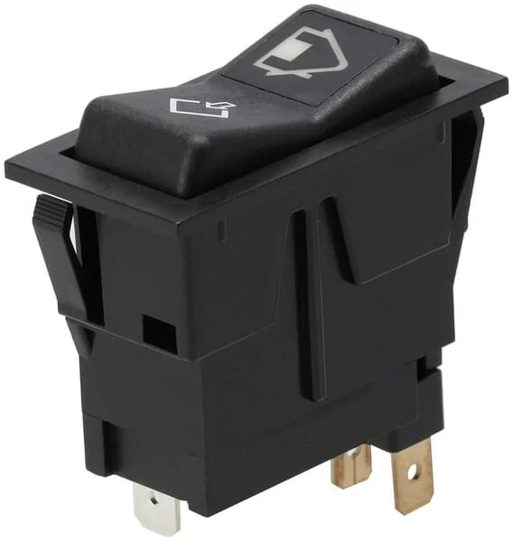 Kramp - SW10057KR - Wippschalter, (I)-0-(II), Rast-Ein-Rast, 12V, 4-Polig, Grundstellung/Einbau