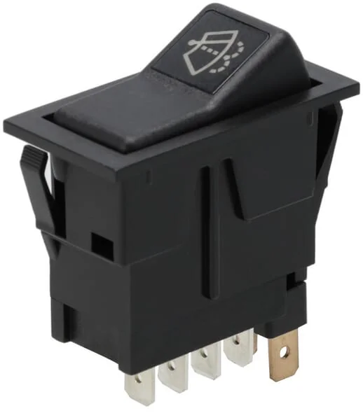 Kramp - SW10058KR - Wippschalter I-0-II Ein-Ein-Rast 12V 8-Polig Scheibenwischer-Waschanlage