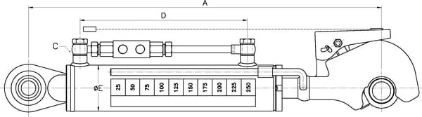 Kramp - TCVHN356330022 - Hydraulic Toplink TCVHN, 620mm Cat.2