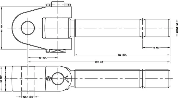 Kramp - TL3030254LKR - Gelenkspindel M30x3.0L-25.4mm