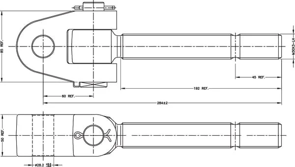 Kramp - TL3030280LKR - Lenkzapfen M30x3.0l-28,0mm