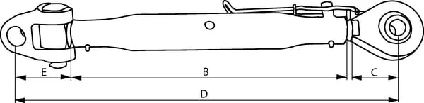 Kramp - TL510362542KR - Obere Zugstange Auge/Gabel 510, M36 Kat. 2/2