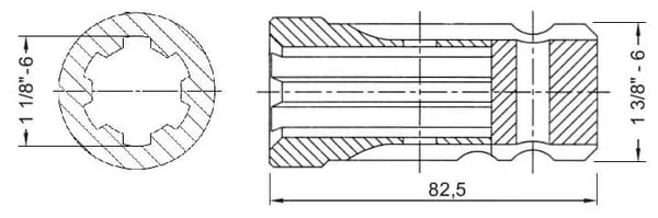 Kramp - TP245 - Reduzierstueck 1 1/8"