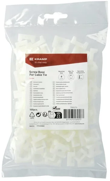 Kramp - TRBSZ76 - Kabelbinderhalter Schraube, 7,6mm, 100 Stk.