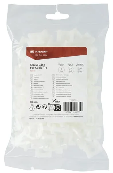 Kramp - TRBSZ90 - Kabelbinderhalter Schraube, 9,0mm, 100 Stk.