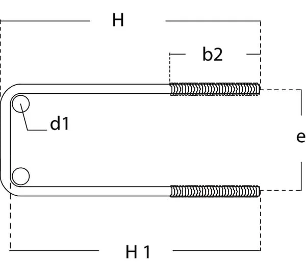 Kramp - UBRM855 - Quadrat-U-Bügel 55 M8