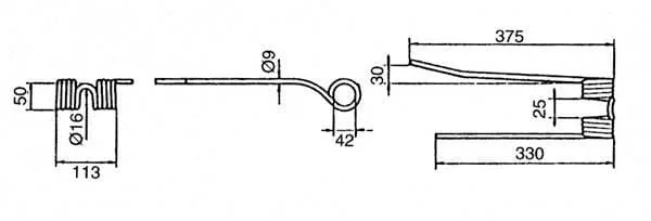 Kramp - VGPZ106KR - Federfinger (gegen den Uhrzeigersinn) Pz