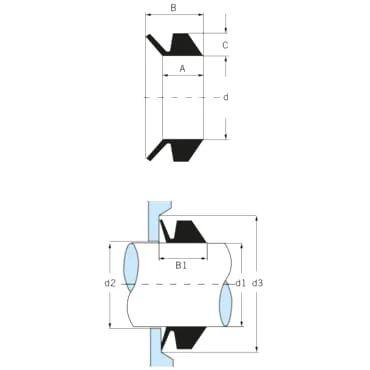 Kramp - VR85SP001 - V-Dichtung Diameter 85mm