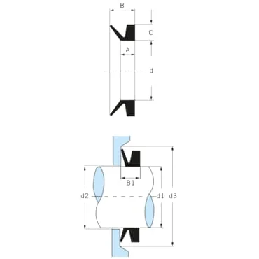 Kramp - VR95AP001 - V-Dichtung Diameter 95mm