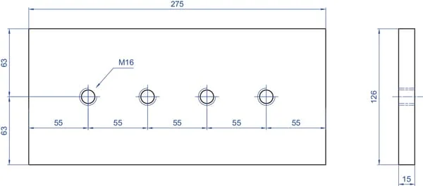 Kramp - WCB00148 - Gegenmesser 275x126x15