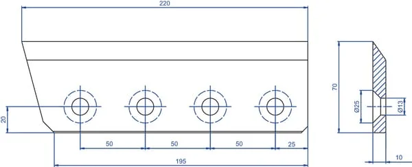 Kramp - WCB00261 - Holzhackermesser 220x70x10