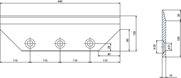 Kramp - WCB00313 - Holzhackermesser 440x130x10