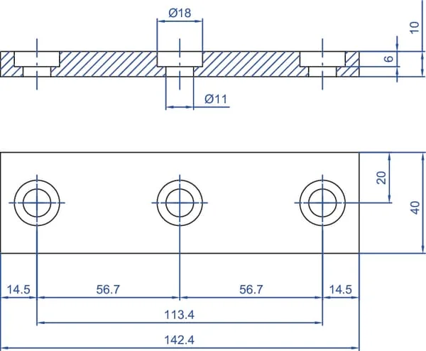 Kramp - WCB00324 - Gegenmesser 142,5x40x10