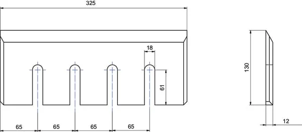 Kramp - WCB00512 - Holzhaeckslermesser 325x130x12