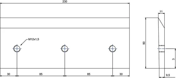 Kramp - WCB00514 - Holzhaeckslermesser 230x90x11