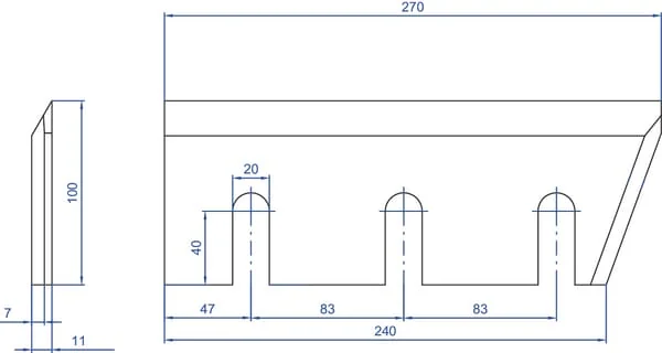 Kramp - WCB00660 - Haeckslermesser 270x100x11