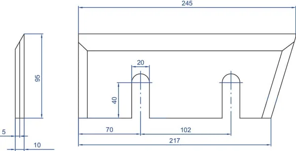 Kramp - WCB00670 - Holzhaeckslermesser 245x95x10