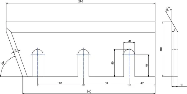 Kramp - WCB00675 - Holzhaeckslermesser 270x100x11