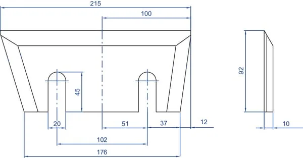 Kramp - WCB00679 - Holzhaeckslermesser 215x92x10