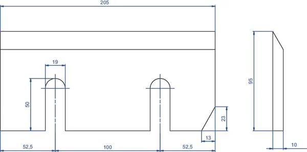 Kramp - WCB00710 - Haeckslermesser 205x95x10