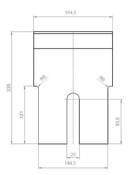 Kramp - WCB321120 - Holzhaeckslermesser 164,5x235x20