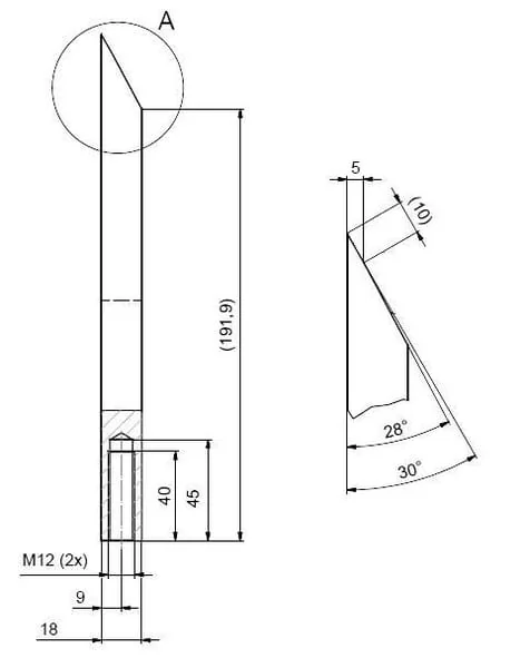Kramp - WCB341011 - Holzhaeckslermesser 200x225x18