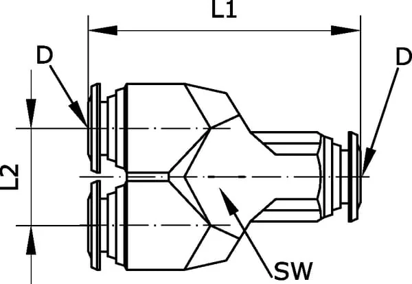 Kramp - YC10B - Y-Steckverbinder 10mm
