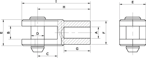 Kramp - YCM10125 - Gabelkopf M10x1,25