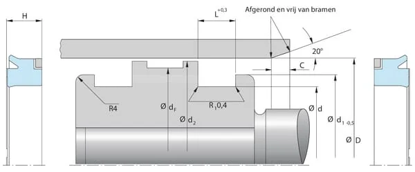 Kramp - ZA060D - Kolbendichtung ZA 60 x 45 x 10