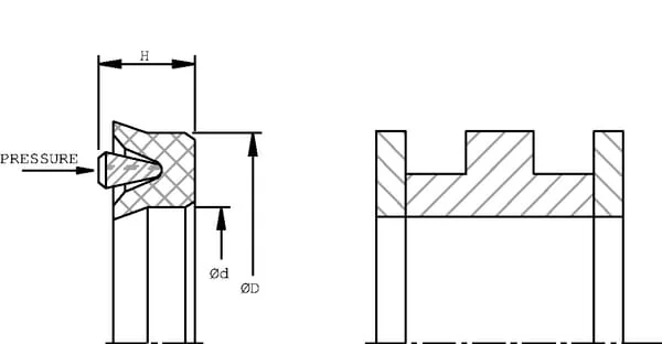 Kramp - ZA503595DS - Kolbendichtung 50x35x9,5 DS