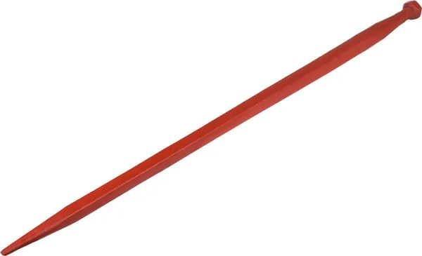 Kverneland - KK241166A - Laderzinke Gerade Vierkantprofil 45x1100 mm Spitzzinke mit M30x2 mm Mutter Rot Kverneland