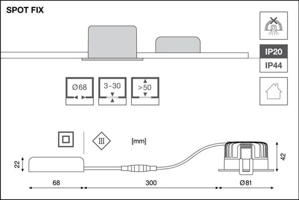 Ledvance - SPF8940PSD44WT - LED-Leuchte Spot 8W 840