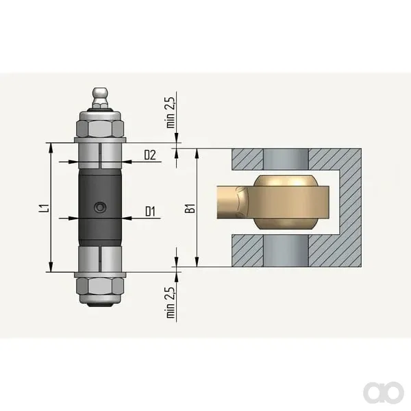 LT Extenderbolt - 1000236EXB - Extenderbolt Diameter 25x70mm Hülse Diameter 25mm Durchgangsbohrung