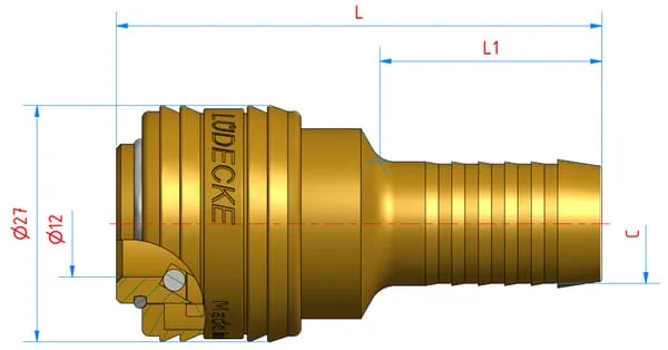 Lüdecke - ES13TAB - Schnellkupplung Schlauchseite 13 mm