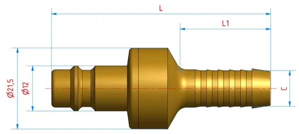 Lüdecke - ES6SAB - Schnellkupplung Stecker / Schlauch 6mm