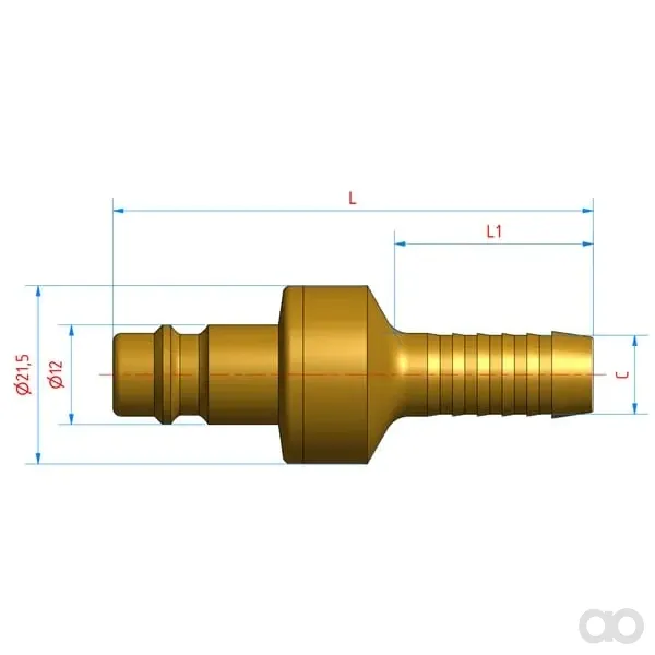 Lüdecke - ES9SAB - Schnellkupplungsstopfen / Schlauch 9 mm