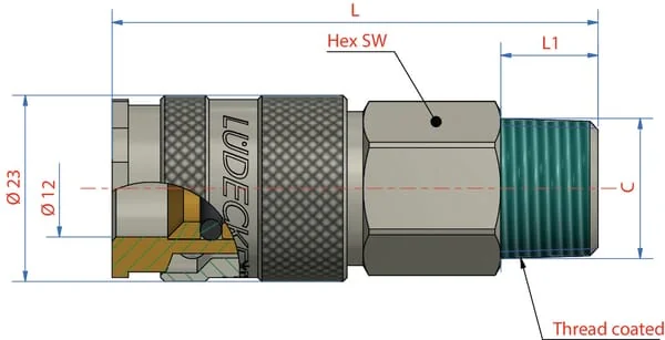 Lüdecke - ESAI12A - Schnellkupplung Mit 1/2" BSP Innengewinde