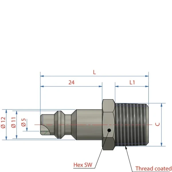 Lüdecke - ESAI14NAS - Steckverbinder Mit 1/4" BSP Innengewinde