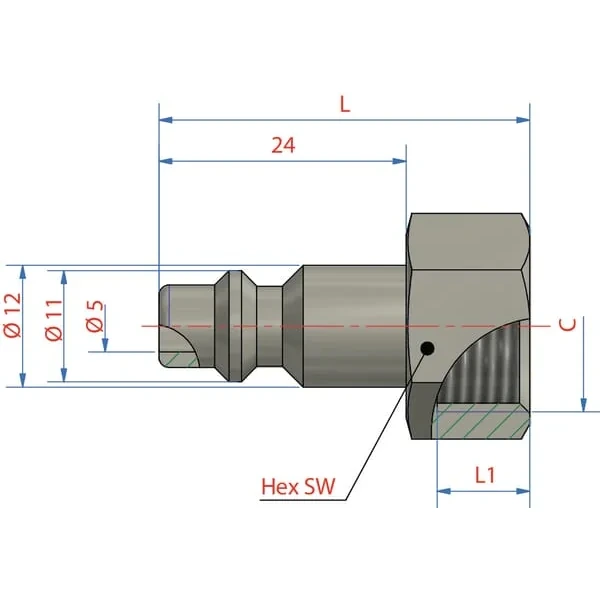 Lüdecke - ESAI18NIS - Steckverbinder Mit 1/8" BSP Aussengewinde
